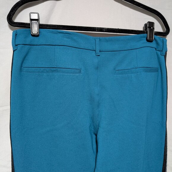 Old Navy Women's Teal Blue Pixie Slim Ankle Pants Sparkle Side Stripe Size 12 - Picture 5 of 8